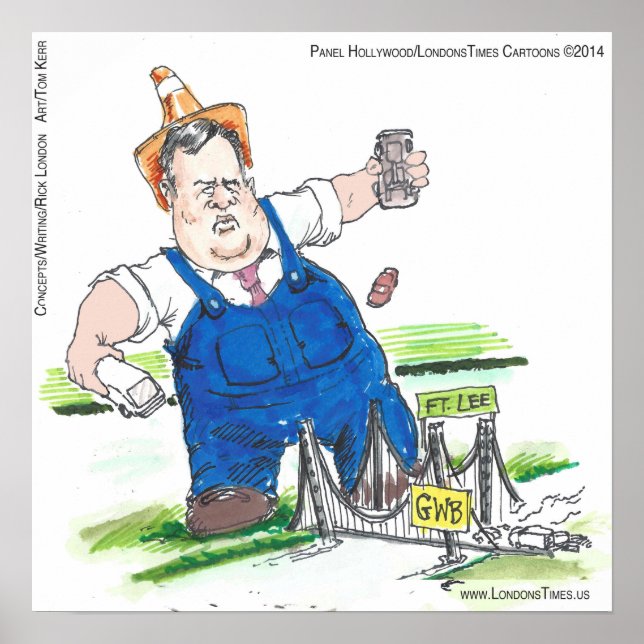 King Christie Funny Political Cartoon Poster (Front)