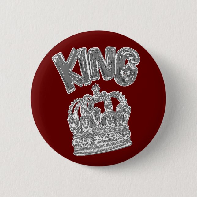 king.chrome pinback button (Front)