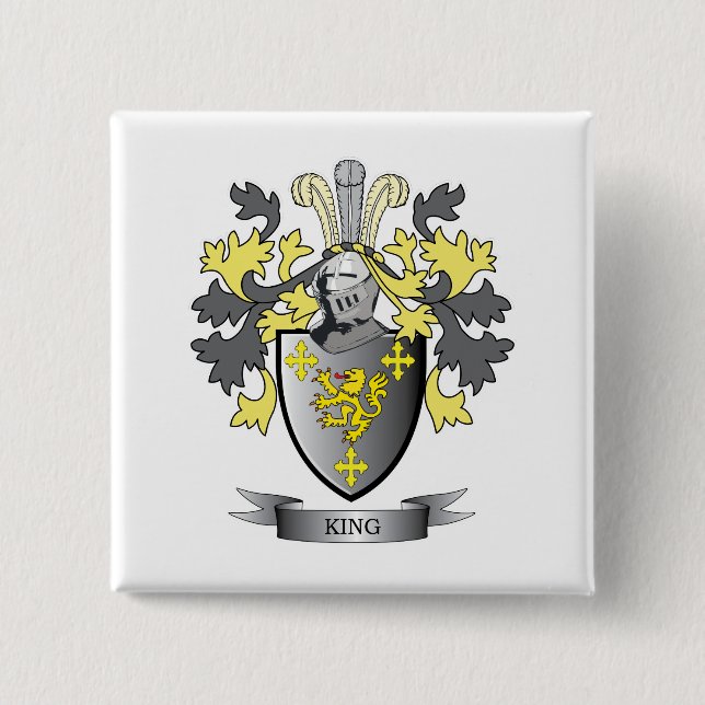 King Coat of Arms Pinback Button (Front)