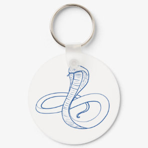 King Cobra Snake Blue Boa Venomous  Keychain