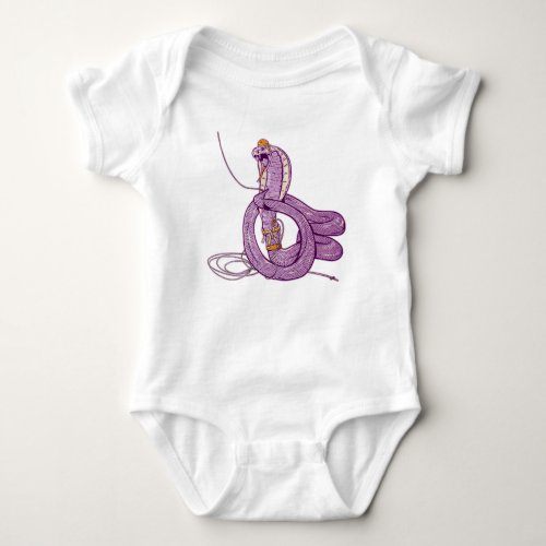 King Cobra Snake Rock Climbing Baby Bodysuit