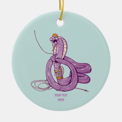 King Cobra Snake Rock Climbing Ceramic Ornament