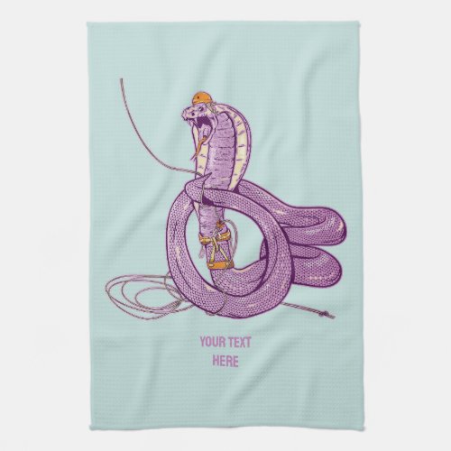 King Cobra Snake Rock Climbing Kitchen Towel