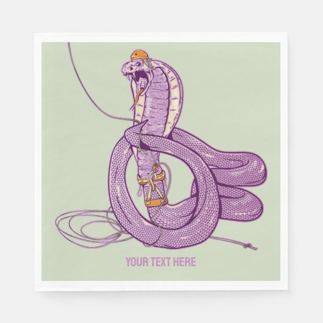 King Cobra Snake Rock Climbing Napkins (Front)