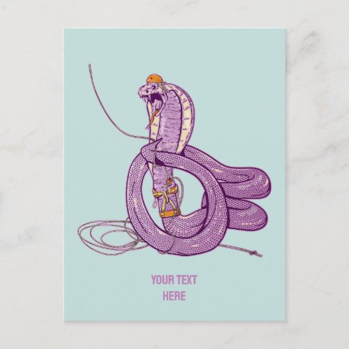 King Cobra Snake Rock Climbing Postcard