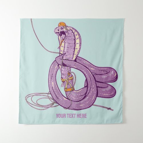 King Cobra Snake Rock Climbing Tapestry