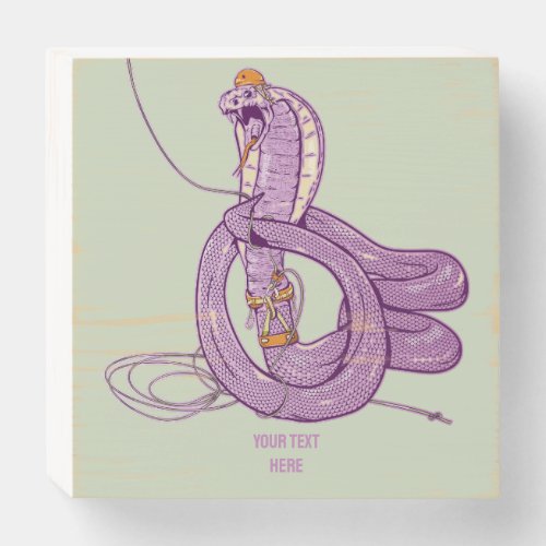 King Cobra Snake Rock Climbing Wooden Box Sign