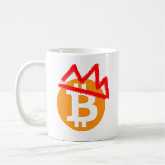 KING COIN _Bitcoin_Red Graffiti Crown Mug