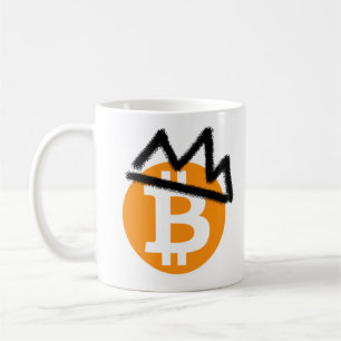 KING COIN_Black Graffiti Crown Bitcoin Coffee Mug