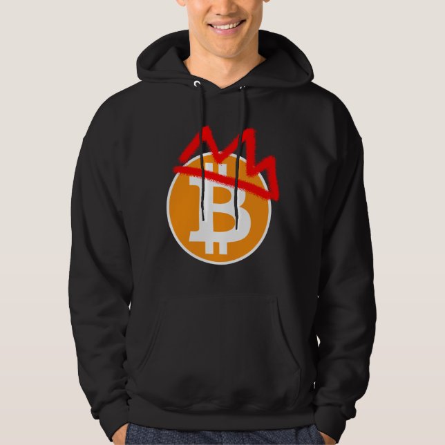KING COIN_Red Graffiti Crown Bitcoin Hoodie (Front)
