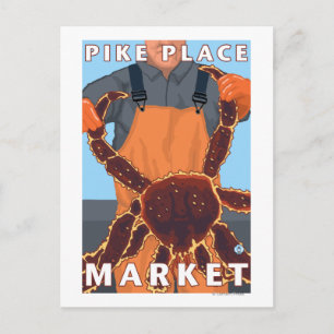 King Crab Fisherman - Pike Place Market, Seattle Postcard