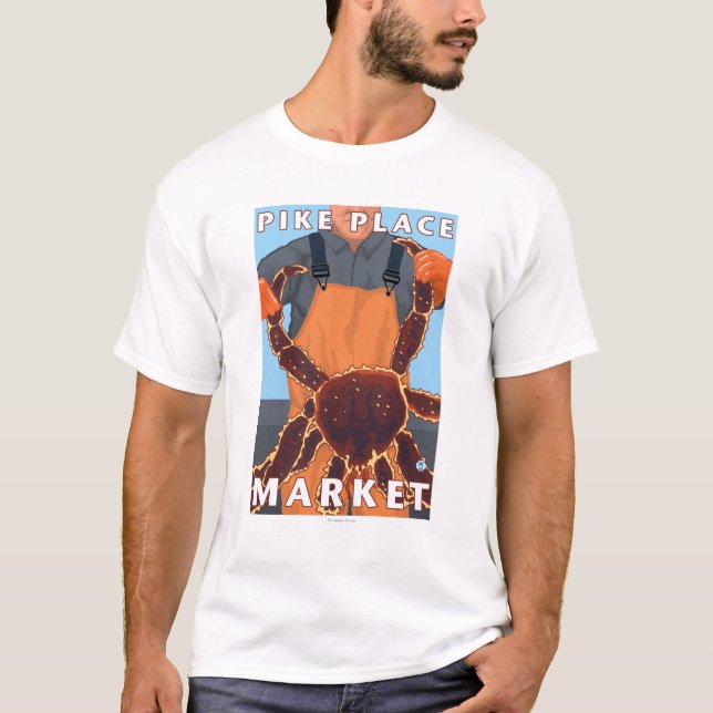 King Crab Fisherman - Pike Place Market, Seattle T-Shirt (Front)