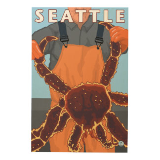 King Crab Fisherman - Seattle, Washington Wood Wall Art