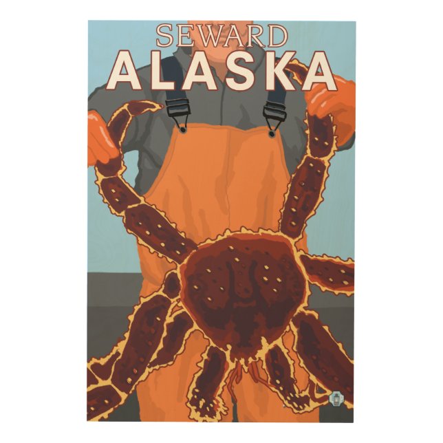 King Crab Fisherman - Seward, Alaska Wood Wall Decor (Front)