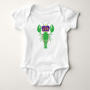 King Crawfish Mardi Gras Baby Bodysuit