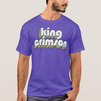 King Crimson Retro Rainbow Typography Faded Style T-Shirt