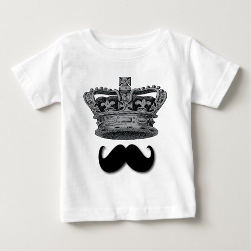 King Crown and Mustache Baby T_Shirt