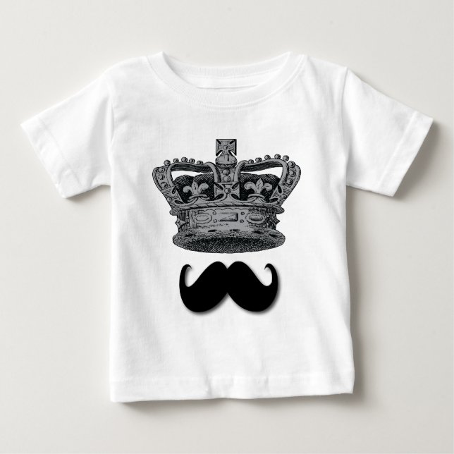 King Crown and Mustache Baby T-Shirt (Front)