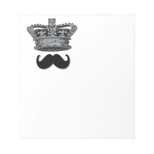 King Crown and Mustache Notepad