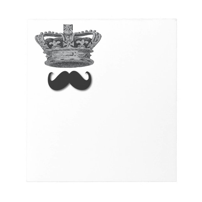 King Crown and Mustache Notepad (Front)