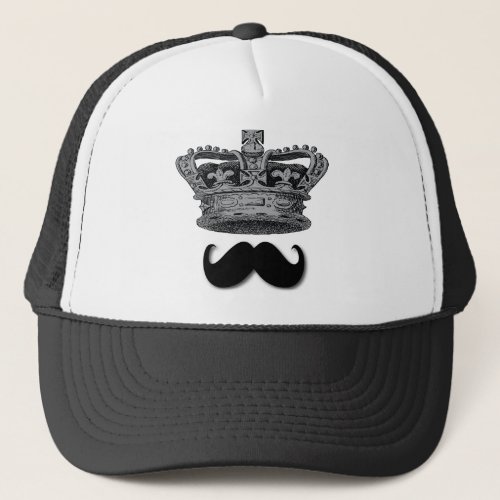 King Crown and Mustache Trucker Hat