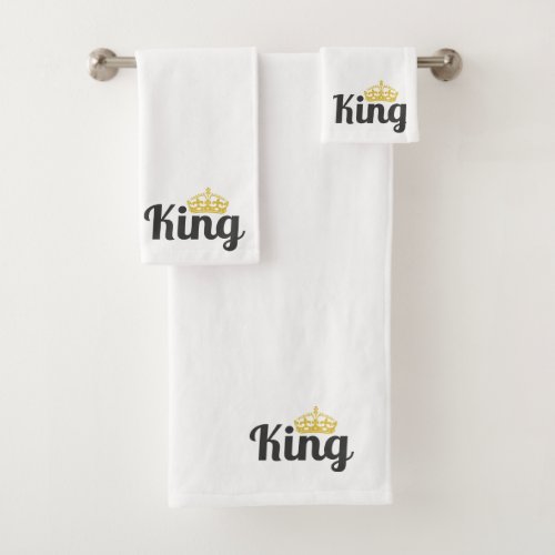King crown anniversary gift husband bath towel set