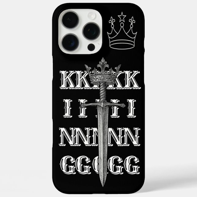 KING Crown Line Art black  Phone Case   (Back)