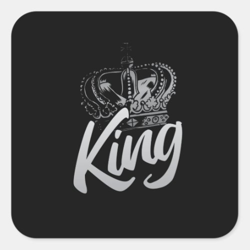 King Crown Square Sticker