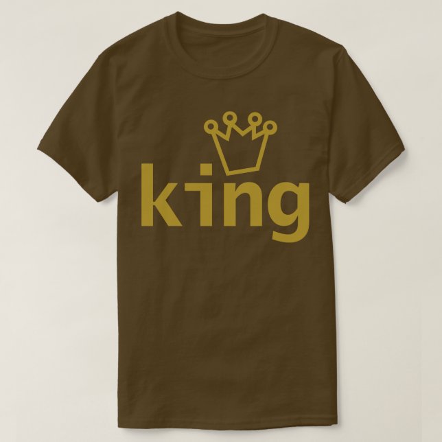 King Crown Typography Gold Text T-Shirt (Design Front)