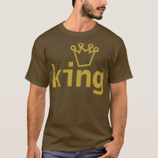King Crown Typography Gold Text T-Shirt