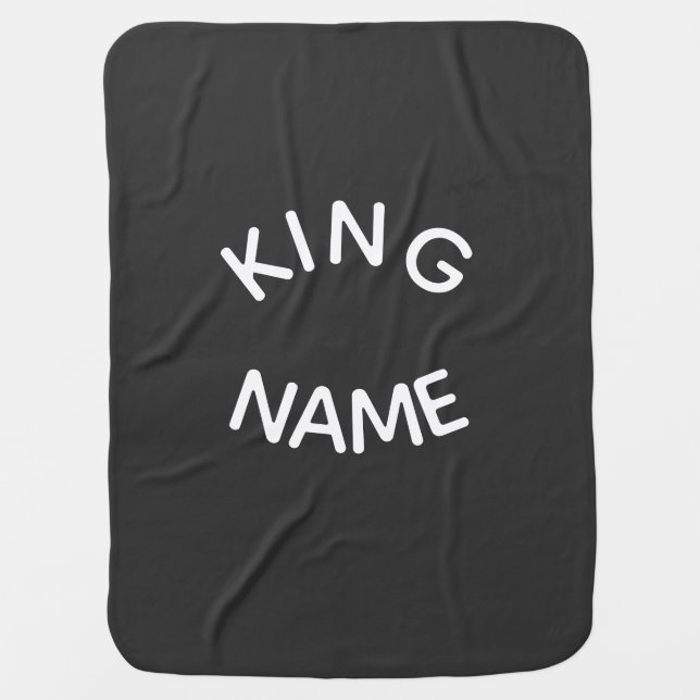 King Custom Name – Royal Bold Design Baby Blanket (Front)
