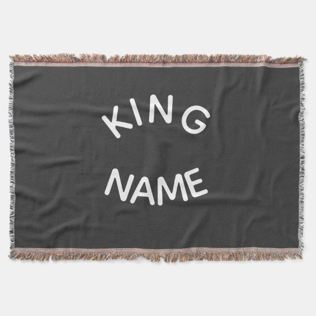 King Custom Name – Royal Bold Design Throw Blanket (Front)