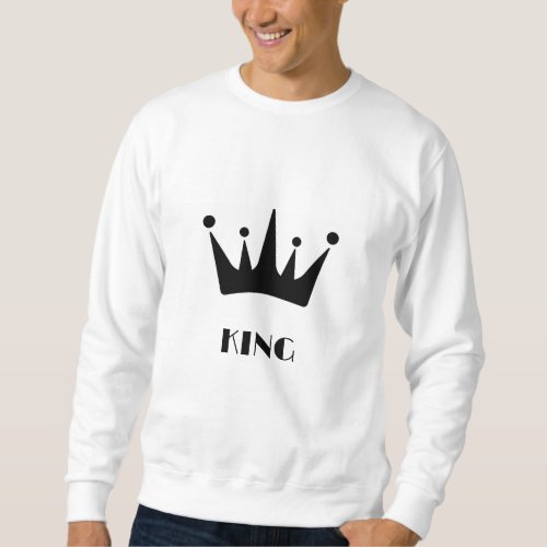 KING Custom Text Black Color Crown Mens Basic  Sweatshirt