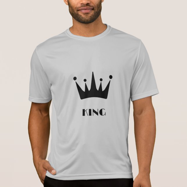 King Custom Text Black Crown Image Men's Sport-Tek T-Shirt (Front)