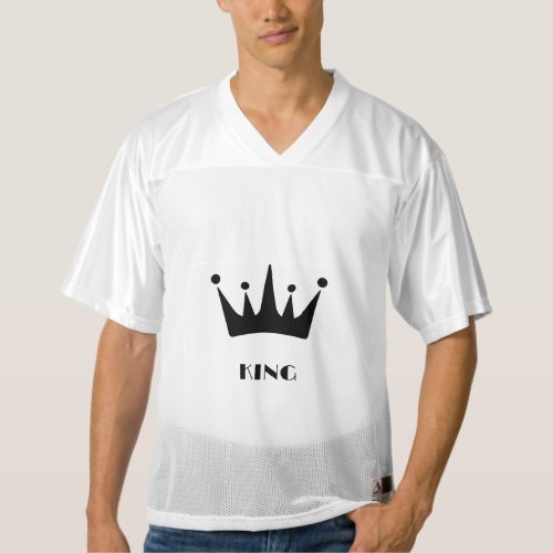 KING Custom Text Black Crown Mens Augusta Replica Mens Football Jersey