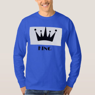 King Custom Text Crown Image Deep Royal Long Sleev T-Shirt