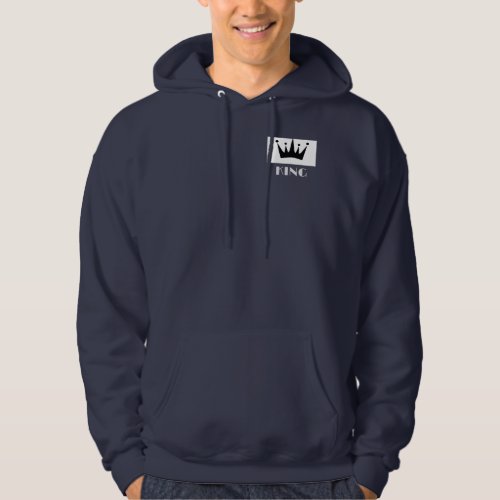 King Custom Text Crown Image Navy Blue Sweatshirt 