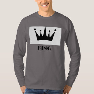 King Custom Text Crown Image Smoke Grey Long Sleev T-Shirt