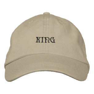 KING Custom Text Name Printed Astra Font Khaki-Hat Embroidered Baseball Cap
