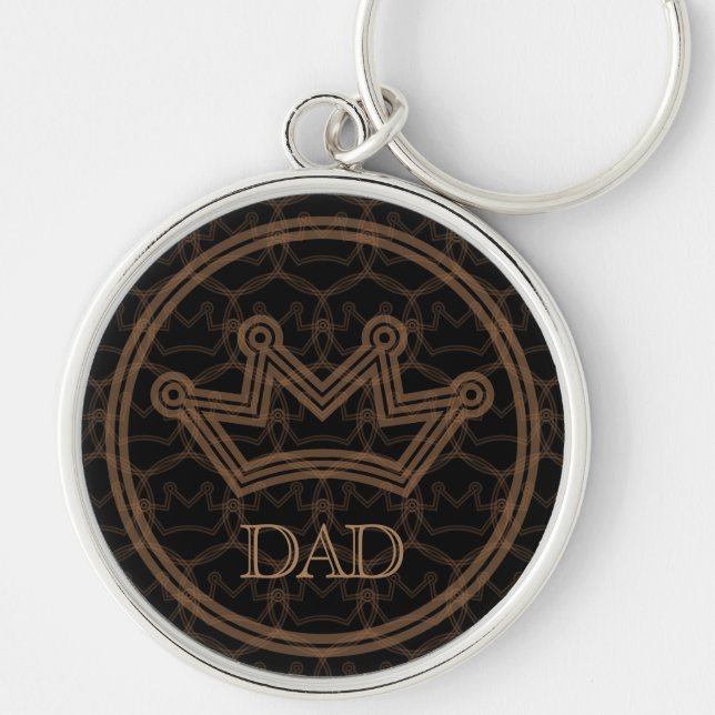 King Dad (Black) Button Keychain (Front)