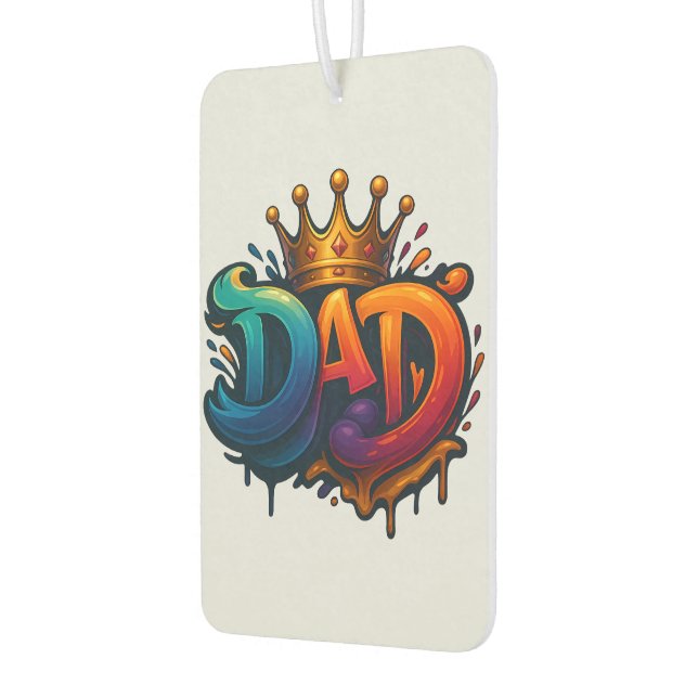 King Dad Crown Graffiti Crowned with Love & Pride Air Freshener (Left)