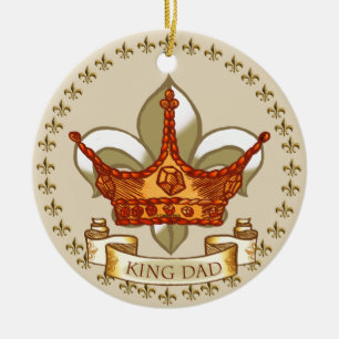 King Dad Royal Crown Ceramic Ornament
