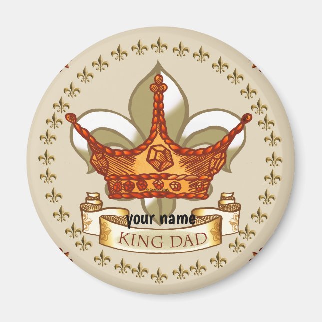 King Dad Royal Crown  magnet  (Front)