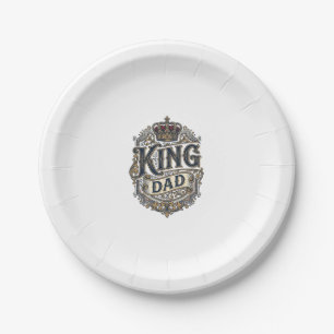 King Dad Vintage Engraving Father's Day Shirt_1 Paper Plates