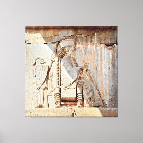 King Darius I Bas_relief Persepolis Iran Canvas Print