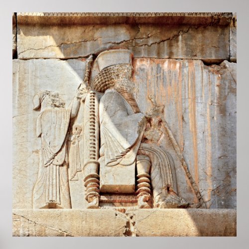 King Darius I Bas_relief Persepolis Iran    Poster