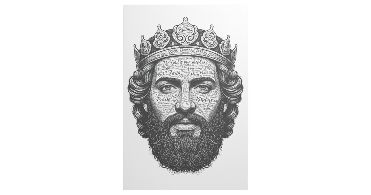 King David Calligraphy Portrait Vintage Script Gallery Wrap Zazzle king-david-calligraphy-portrait-vintage-script-gallery-wrap-zazzle