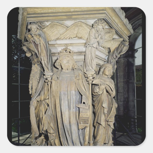 King David flanked by Moses and Jeremiah Square Sticker (Front)