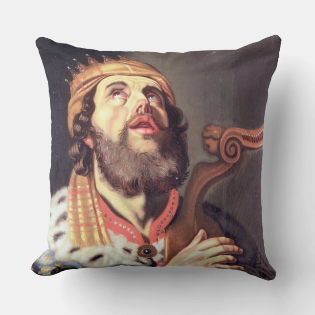 King David (panel) Throw Pillow (Front)