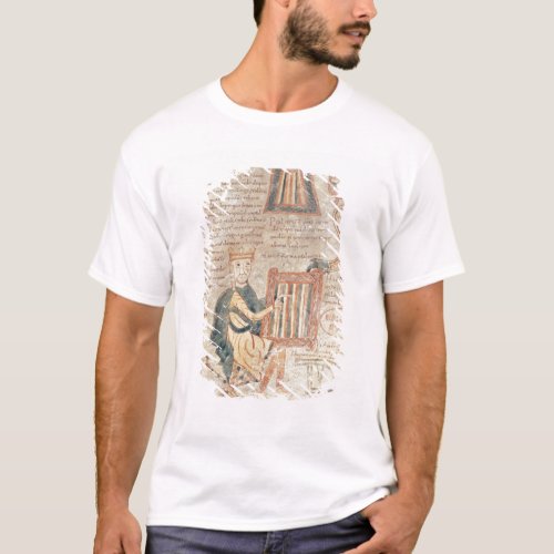 King David playing a psaltery from a psalter T_Shirt
